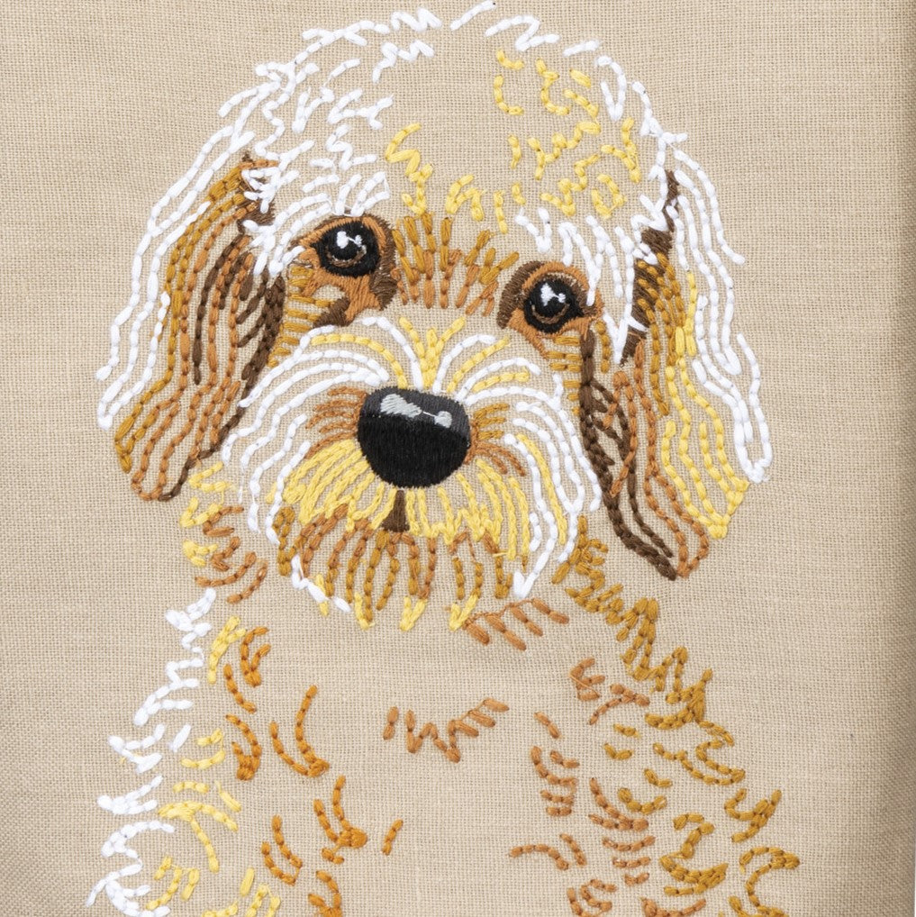 "Love My Goldendoodle" - Dog themed embroidered Kitchen Towel.