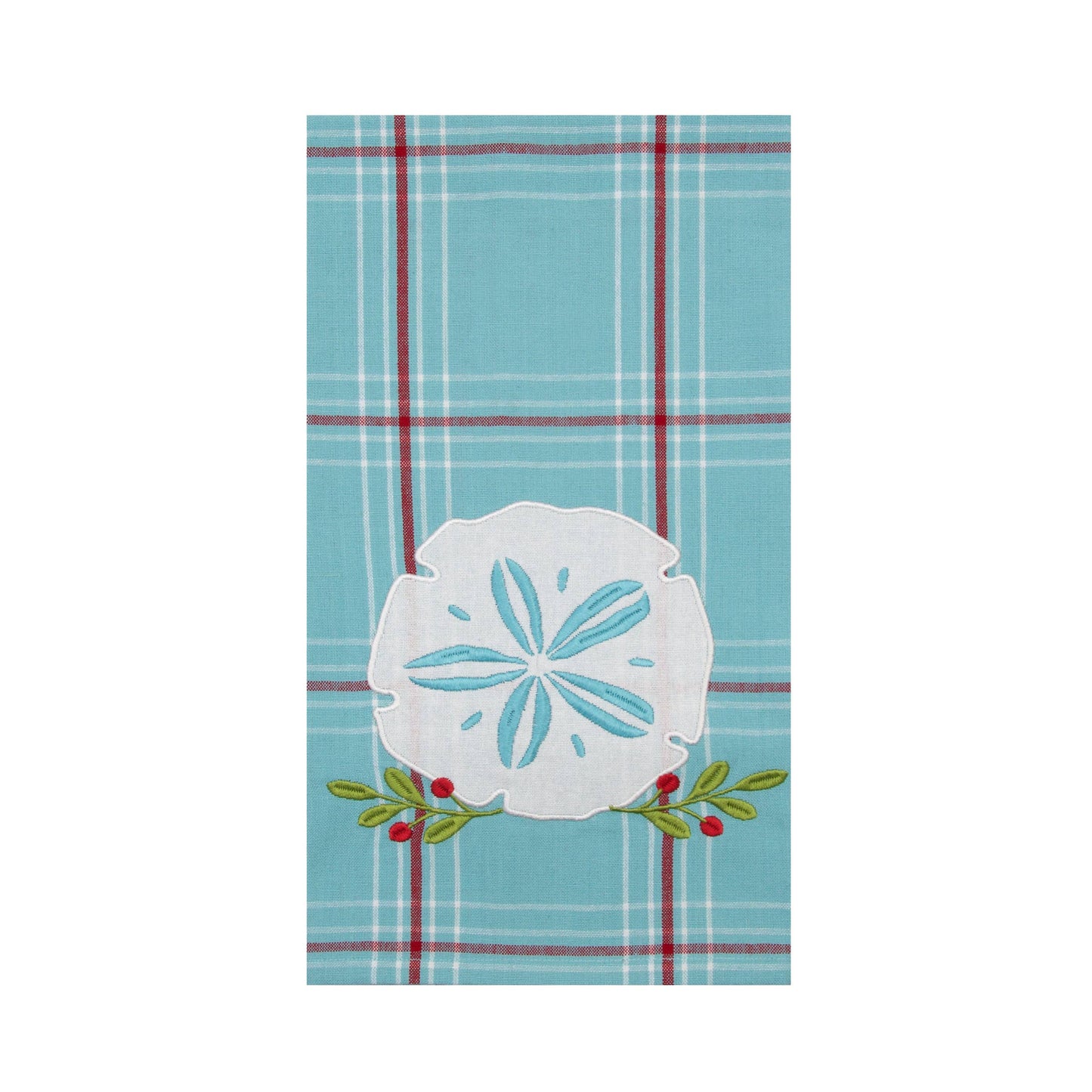 Christmas Coastal Holiday Embroidered Kitchen Towel