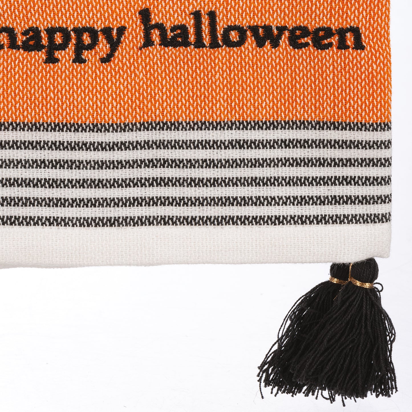 "Happy Halloween" - Striped Kitchen Towel