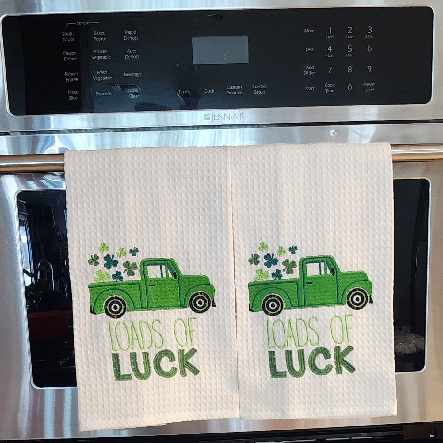 "Loads Of Luck" - Waffle Weave Embroidered Kitchen Towel