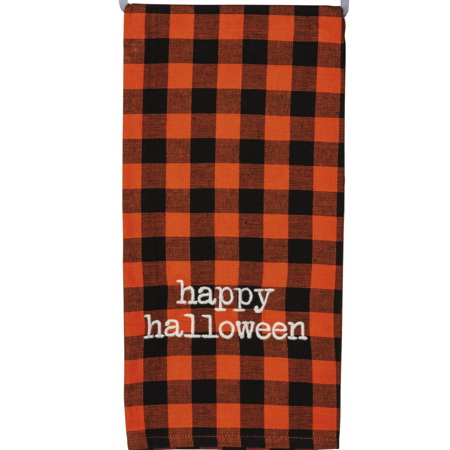"Happy Halloween" Buffalo Plaid Kitchen Towel