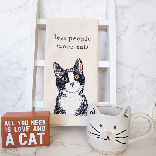 "Less People More Cats" - Cat themed Kitchen Towel