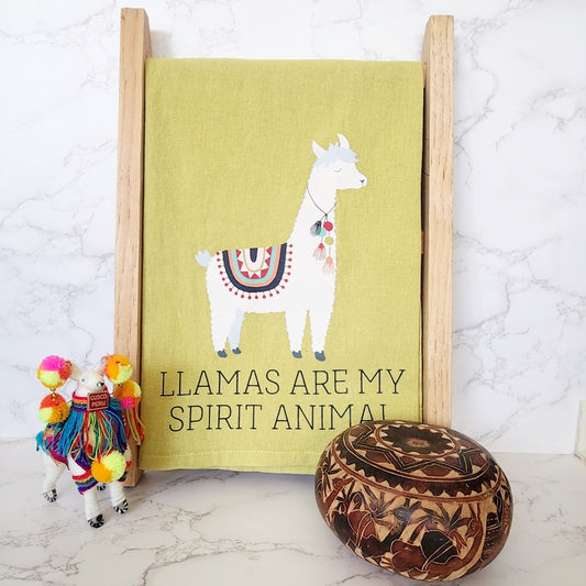 "Llamas Are My Spirit Animal" - Llama themed Kitchen Towel