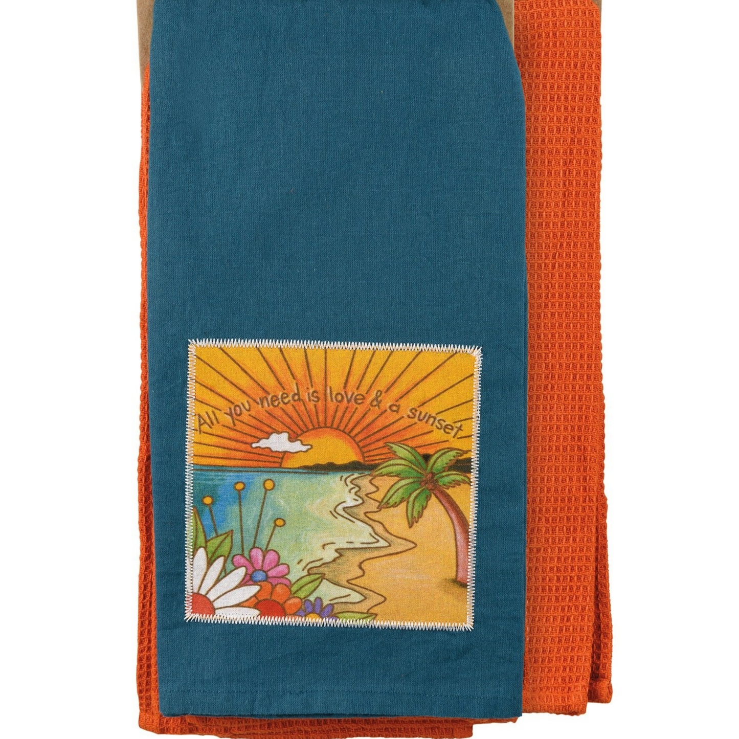 "All you need is love & a sunset" - Kitchen Towel Set