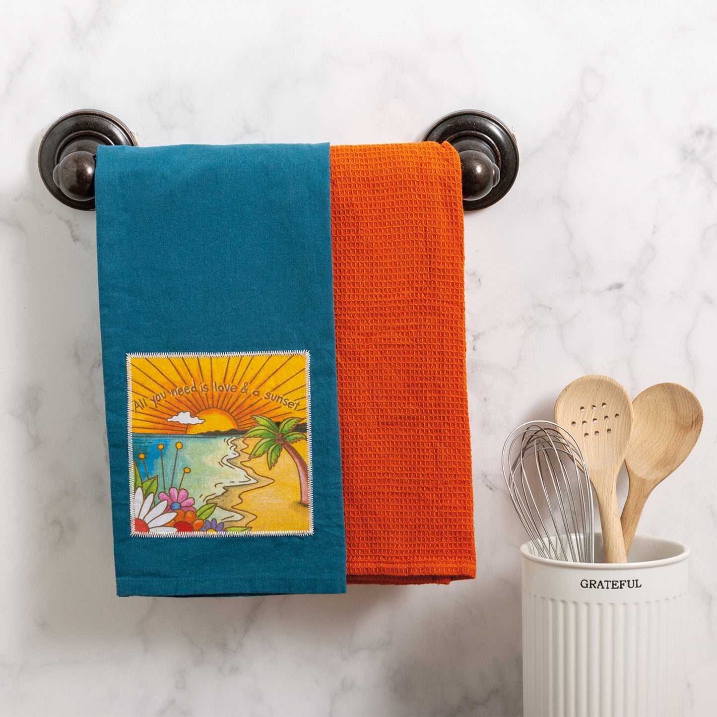 "All you need is love & a sunset" - Kitchen Towel Set