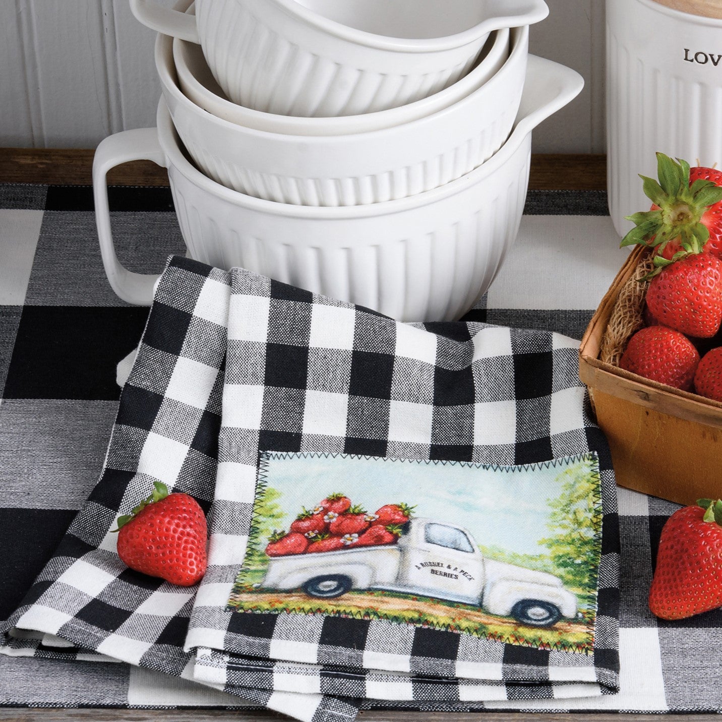 Strawberries Bushel & Peck Berries Kitchen Towel