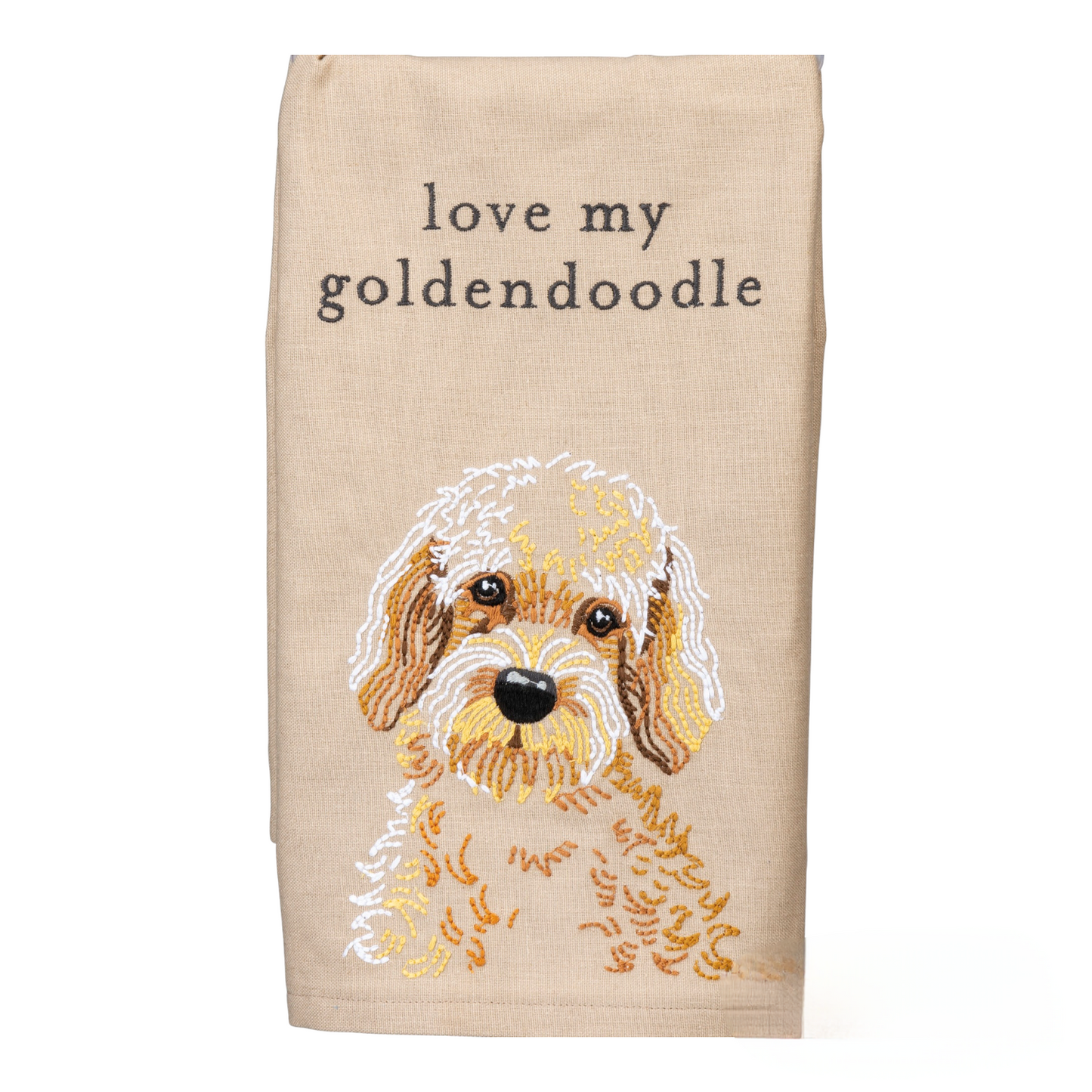 "Love My Goldendoodle" - Dog themed Kitchen Towel.