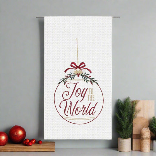 Christmas Joy To The World Ornament Kitchen Towel