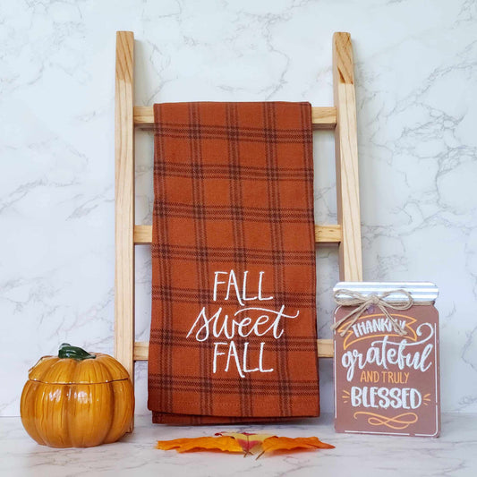 "Fall Sweet Fall" - Plaid Kitchen towel