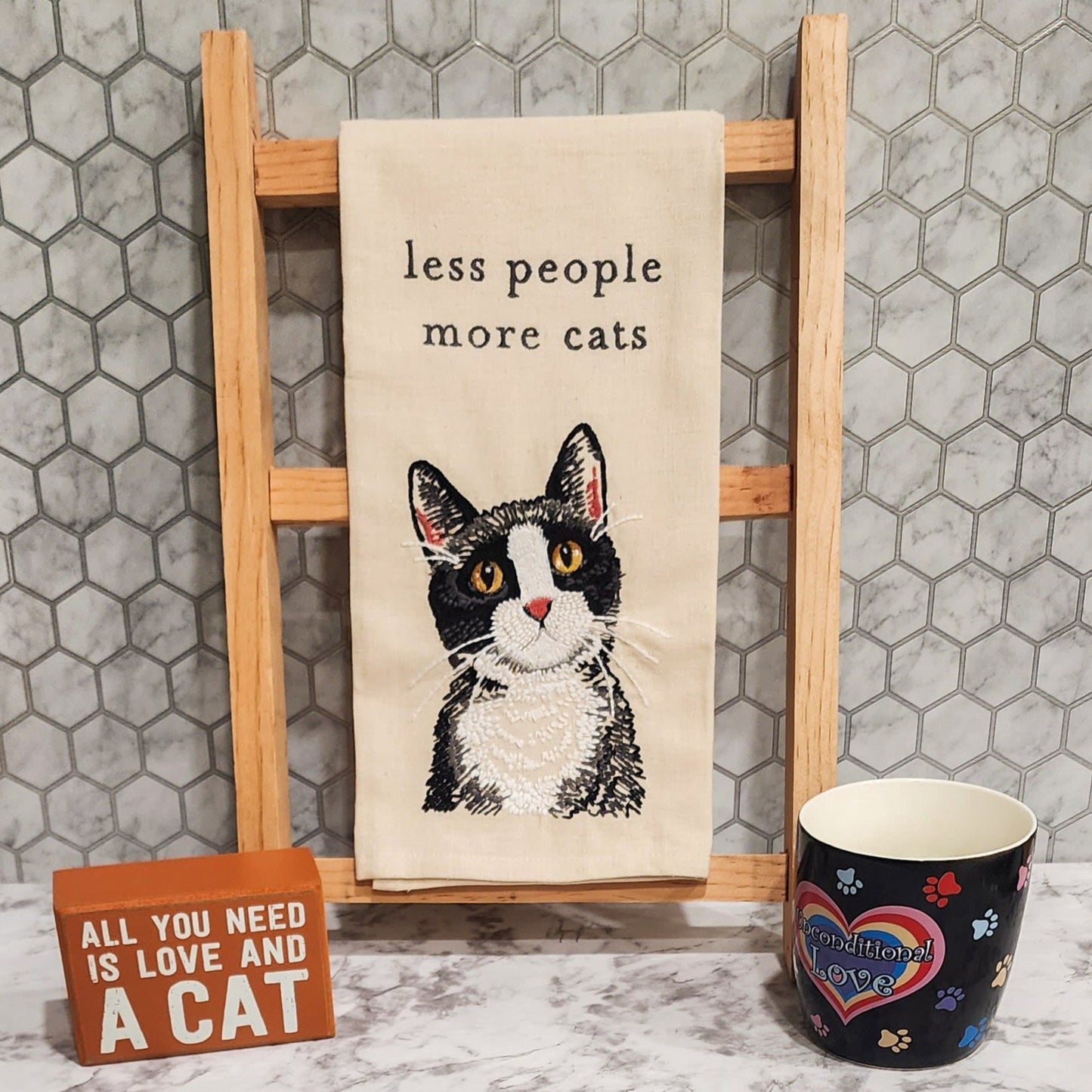 "Less People More Cats" - Cat themed Kitchen Towel
