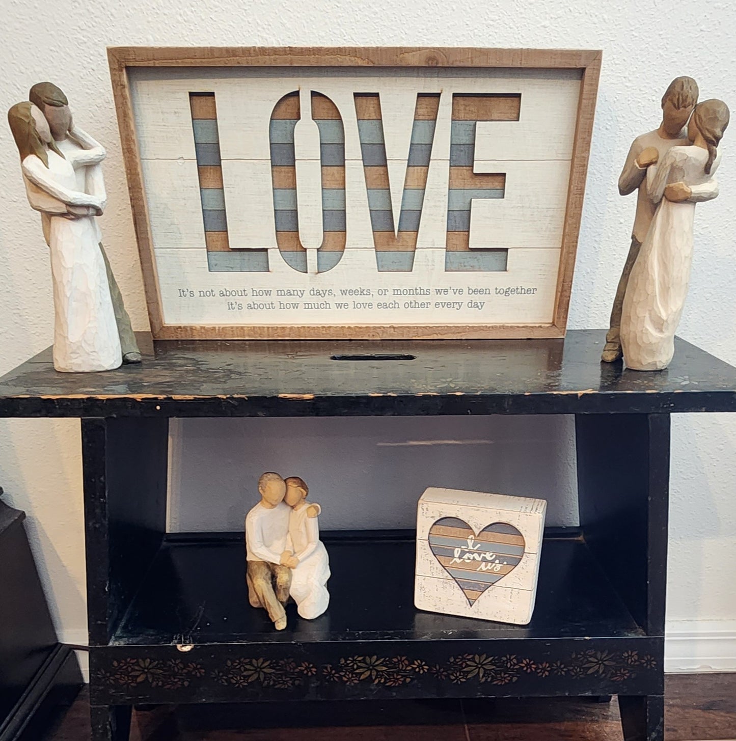 "Love" -  Inset Slat Box Sign