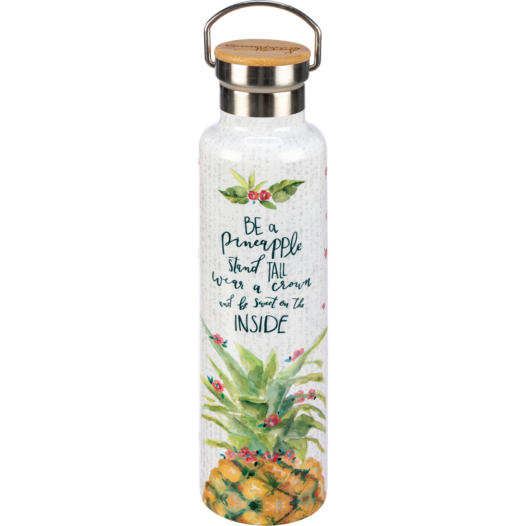 Pineapple Stand Tall Water Bottle Green Gloss