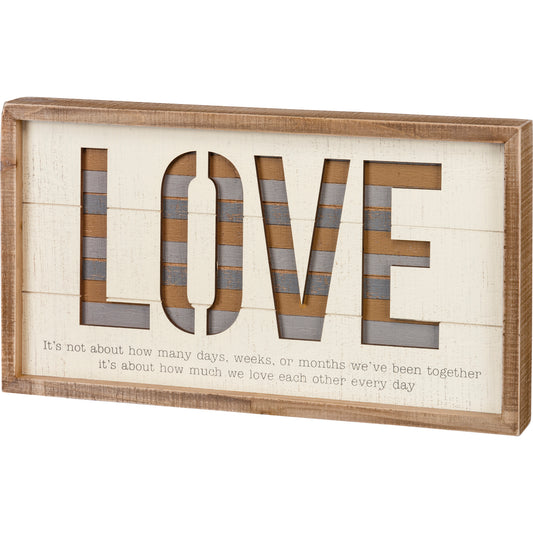 "Love" -  Inset Slat Box Sign