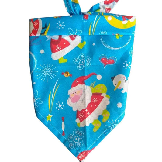 Dog Christmas Bandana - Light Blue