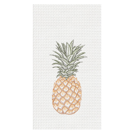 Pineapple Waffle Weave Embroidered  Kitchen Towel - PRE - ORDER
