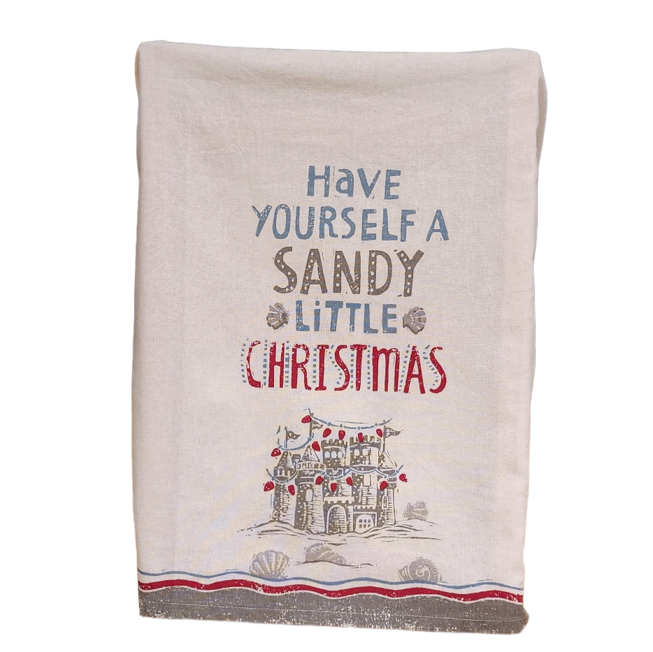 "Have Yourself A Sandy Little Christmas" Christmas Kitchen Towel