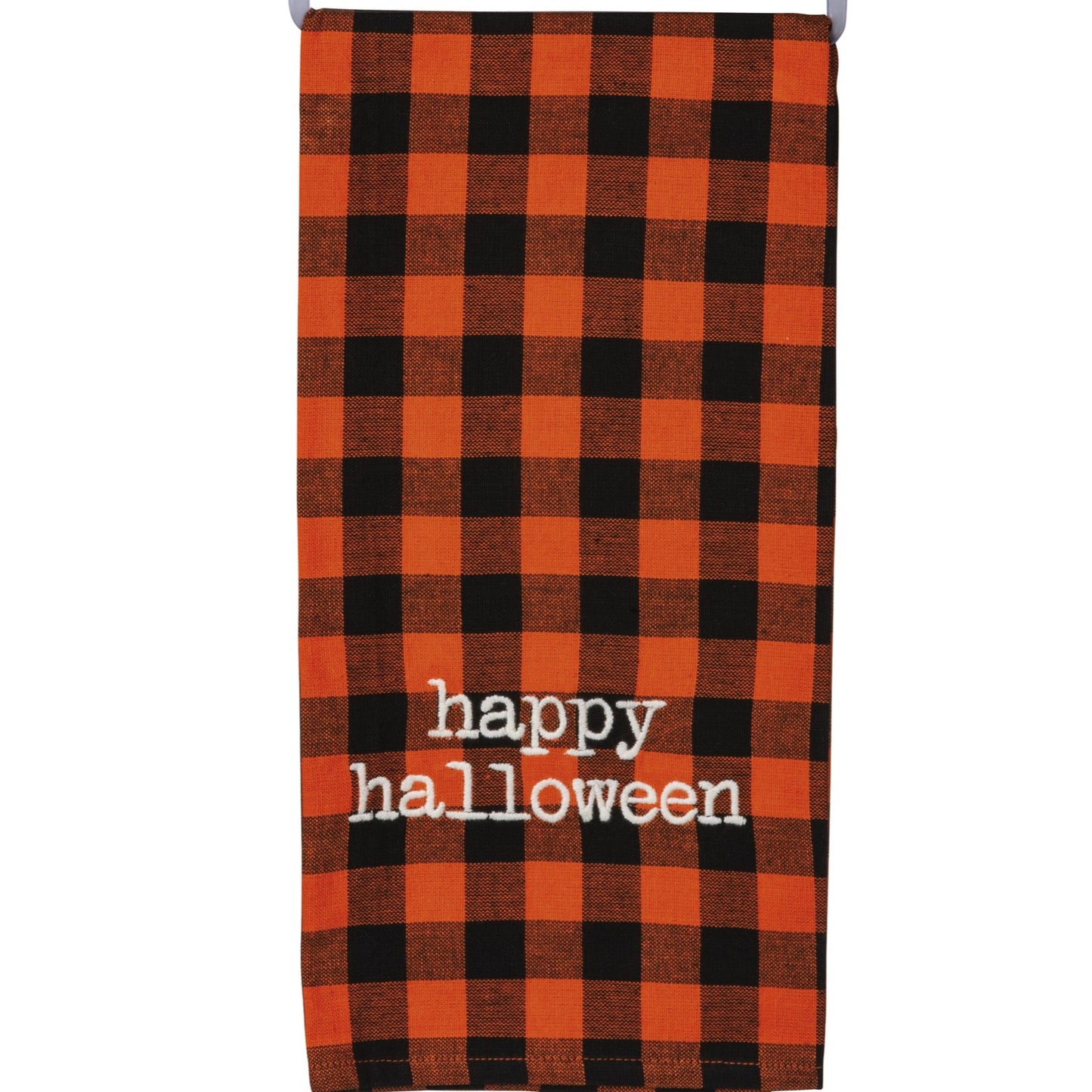 "Happy Halloween" - Buffalo Check Kitchen Towel